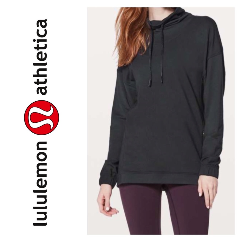 *LULULEMON Black Twisted and Tucked Long Sleeve High Neck Women’s Size 6 Sweater